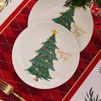 Christmas Plates Set of 6, 8 Inch Bone China Holiday Tree Dessert Appetizer Plates, Microwave & Dishwasher Safe Xmas Dinnerware Sets, Christmas Gift for Family(6pcs, 8 inch) - Image 7