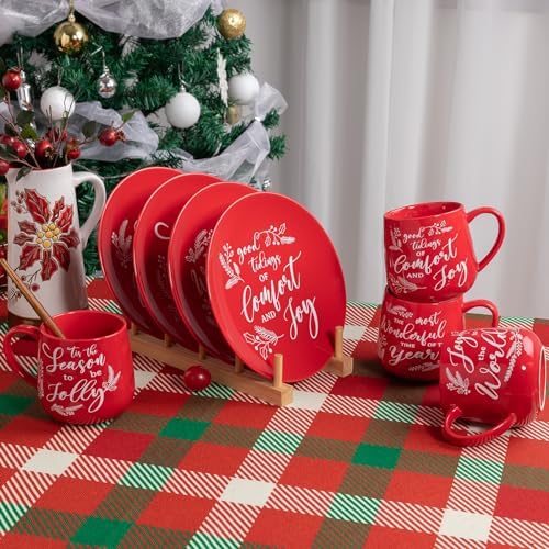 LEHAHA Ceramic Christmas Coffee Mug set,16 OZ Holiday Mugs Set of 6, Festival Coffee Cups with Warm Greeting sayings, Porcelain Christmas Drinkware Ideal for Hot Cocoa, Holiday Tea & Winter Beverages - Image 4