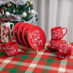 LEHAHA Ceramic Christmas Coffee Mug set,16 OZ Holiday Mugs Set of 6, Festival Coffee Cups with Warm Greeting sayings, Porcelain Christmas Drinkware Ideal for Hot Cocoa, Holiday Tea & Winter Beverages - Image 4