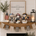 Suzile 3 Pcs 250th Anniversary 1776 Wooden Snowman Decor for Veterans Day - Image 5