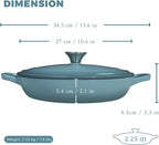Flavehc Braiser Enameled Cast Iron Braiser 2.25 qt Braiser Pan - Image 3