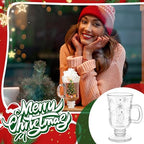 Sliner 6 Pcs Glass Coffee Mugs, Gingerbread Man Irish Mugs with Handle - Image 2