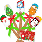 Newtay 5 Sets Christmas Silicone Spatula Cake Spatula Bulk Cooking Scraper with Wooden Handle Xmas Greeting Card Ribbon for Christmas Decoration Holiday Gifts Kitchen Party Favors (Cute Style) by Newtay