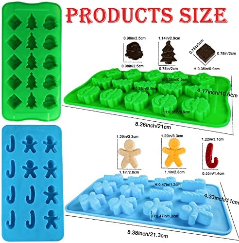 Christmas Silicone Molds Christmas Chocolate Mold Candy Molds for Baking Sweet Treats,Cake Xmas Gift Handmade Soap Candles with Shape of Christmas Tree Santa Head for Christmas Party, Home Baking - Image 6