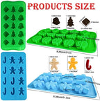 Christmas Silicone Molds Christmas Chocolate Mold Candy Molds for Baking Sweet Treats,Cake Xmas Gift Handmade Soap Candles with Shape of Christmas Tree Santa Head for Christmas Party, Home Baking - Image 6