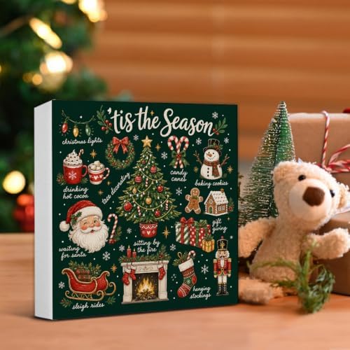 Tis the Season Christmas Decor, Winter Holiday Wooden Sign Decorations - Image 5