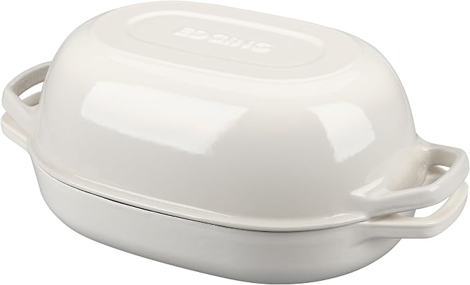 EDGING CASTING Enameled Cast Iron Oval Dutch Oven Pot by EDGINGCOOKWARE