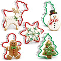 Christmas Cookie Cutter Set, 5-Piece Stainless Steel with Soft Edges by Crethinkaty