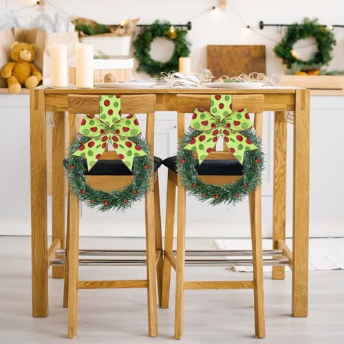 Retrowavy 12 Pcs Small Christmas Kitchen Cabinet Wreaths with Ribbon - Image 5