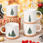 YHRJWN Christmas Mugs Set of 4-12Oz, Christmas Coffee Mugs With Xmas Tree Design, Holiday Gifts for Family, Friends, Dishwasher & Microwave Safe - Image 4