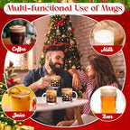 Vesici 12 Set Christmas Glass Mugs 12oz Classic with Handle - Image 5