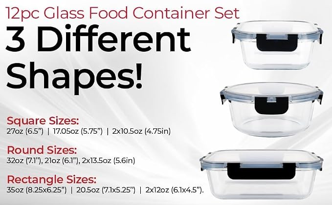 Magic Mill Premium Borosilicate Glass Food Storage Containers - Image 7