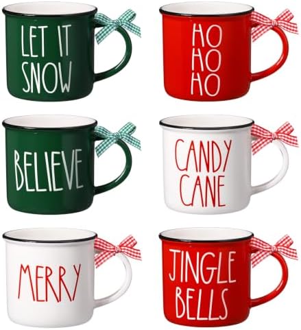 12 Pcs Christmas Mugs Gifts Bulk Red Green Hot Cocoa Mugs Gifts - Image 5