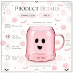 Didaey 4 Pcs Halloween Boo Ghost Coffee Mugs Pink Novelty Spooky Cups - Image 2