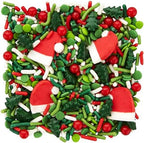 Santa Hat Holly Sprinkles Christmas Mix - 3.8oz Bottles (2 Pack) Festive Red, Green & White Baking Sprinkles with Santa Hats for Cupcakes, Cookies & Holiday Treats - Image 3