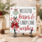 5.1 Inch Romantic Christmas Decor Wood Plaque with Support Stand - Image 4