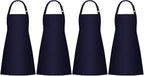 Jubatus 4 Pack Bib Aprons with 2 Pockets Cooking Chef Kitchen Apron by Jubatus