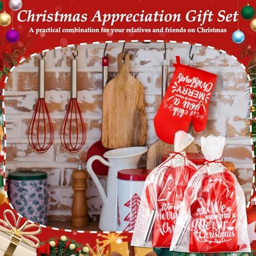 LemonRoad 12 Sets Christmas Whisk Baking Gift Set, Exquisite, Red - Image 6
