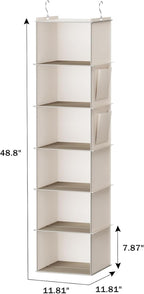 YOUDENOVA Hanging Closet Organizer, 6-Shelf Closet Hanging Storage Shelves - Image 3