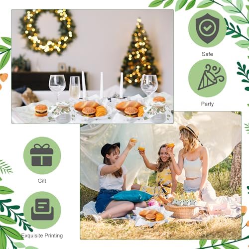 Marspark 100 Sheet Eucalyptus Wax Paper for Food Wrapping 12 x 12 Inch - Image 5