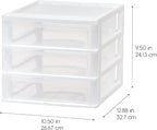IRIS USA Medium 3-Drawer Stacking Desktop Organizer, 1 Pack, Plastic Drawer - Image 3