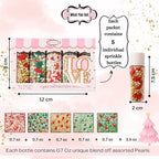 Confect Christmas Sprinkles | Christmas Sprinkles - Green White Silver Red & Gold Pearls Sparkling sugar I Christmas Tree Stocking & Candy Canes for Dessert Decorating- 5 Oz - Image 4