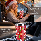 Christmas Gifts for Women 2025, 20 oz Red Stainless Steel Christmas Coffee Tumblers with Lid and Straw, Insulated Coffee Travel Mug, Best Xmas Themed Gifts for Women Men Girls Teachers Coworkers - Image 5