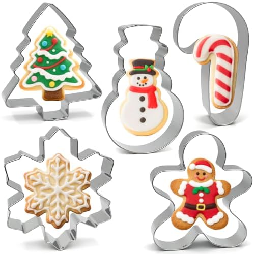 Christmas Cookie Cutters Large 4 Inch, 5 Pieces by Unknown