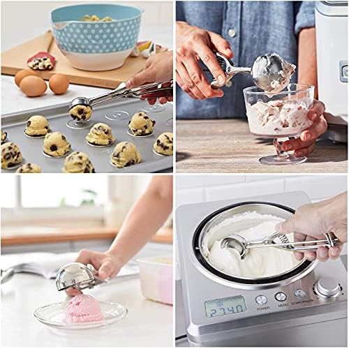 Ice Cream Scoop, 3Pcs Cookie Scoop Set, Stainless Steel Ice Cream Scooper with Trigger Release, Large/Medium/Small Cookie Scooper for Baking, Cookie Scoops for Baking Set of 3 with Cookie Dough Scoop - Image 4