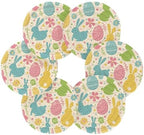 YETTASBIN Easter Bunny Eggs 6 Pcs Drink Coasters with Holder, Cotton Woven Absorbent Heat-Resistant Round Coaster Non-Slip Table Mat for Kitchen Bar Home Decor Housewarming Gift, 3.9 in - Image 2