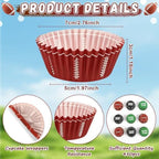 SANNIX 450pcs Football Cupcake Liners Baking Cups Rugby Cupcake Wrappers - Image 2
