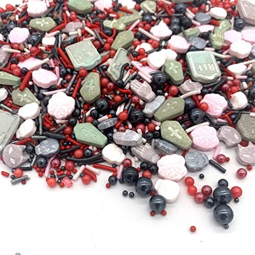 Sprinkles I 3.5 oz I Red And Black Sprinkle I Skull Bloody I Cake Cupcake Toppers Cookie Dessert Decorations - Image 3