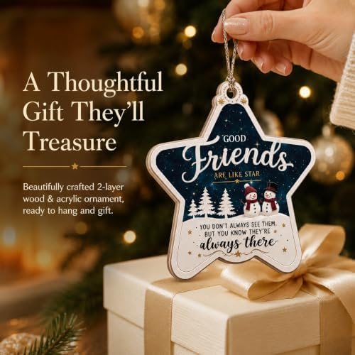 Best Friend Christmas Ornament, Friendship Ornament with Inspirational Quote, Friends Ornament for Christmas Tree, for Friends Women, Friendship Keepsake - Image 3
