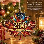 USA 250th Anniversary Ornament - Patriotic Maple Leaf Ornament 1776-2026 - America 250 Christmas Decor - Historic Keepsake - Gift for Patriots - Image 2