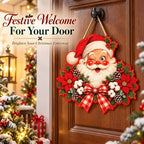 Christmas Decorations - Winking Santa Claus Wooden Sign for Front Door - Image 2
