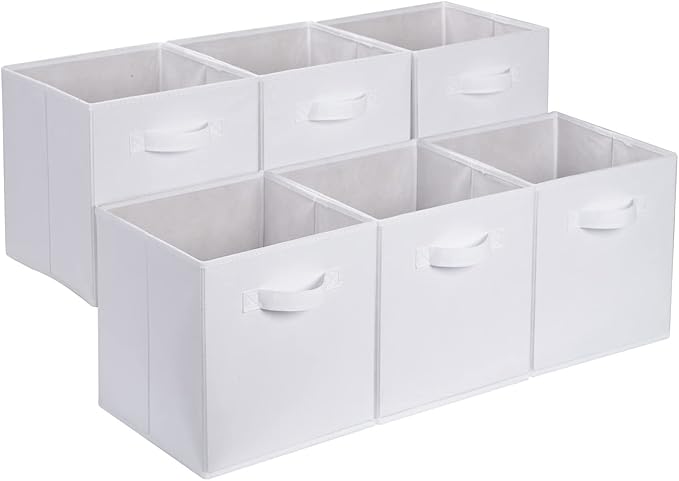 Amazon Basics Collapsible Fabric Storage Cubes Organizer by AmazonBasics