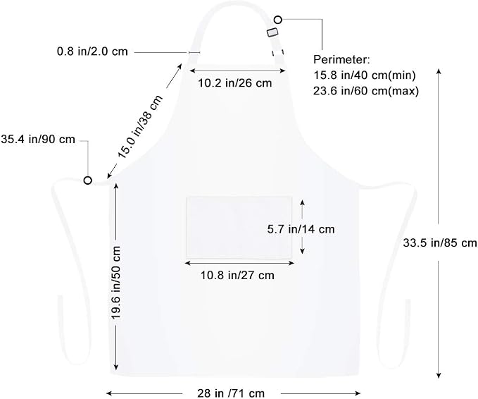 Jubatus 2 Pack Bib Aprons with 2 Pockets Cooking Chef Kitchen Apron - Image 7