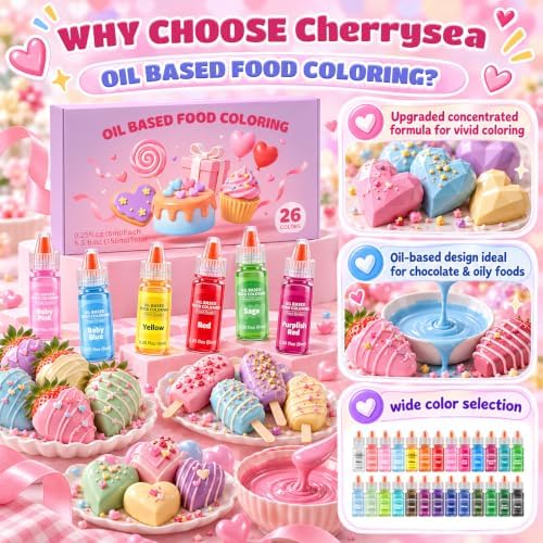 26 Colors Oil Based Food Coloring 6ml Edible Dye for Chocolate Candy Melts - Image 4