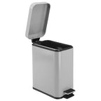 mDesign Small Modern 1.3 Gallon Rectangle Metal Lidded Step Trash Can, Compact - Image 7