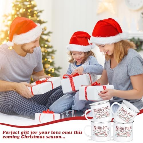 Yaomiao 6 Pcs Christmas Coffee Mugs, North Pole, Stainless Steel, Enamel - Image 6