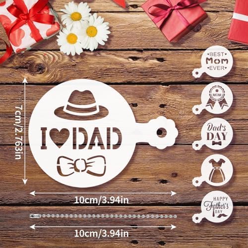 JULBEAR 36Pcs Mother's Father's Day Cookie Cake Stencil Templates - Image 2