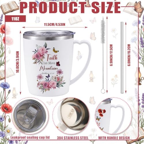 Didaey 6 Pcs Christian Tumbler with Lid Straw, 11 oz Faith Gifts for Women - Image 2
