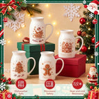 Hushee Christmas Mugs Set of 4 with Gift Box, 13.5 oz, Gingerbread Man - Image 2