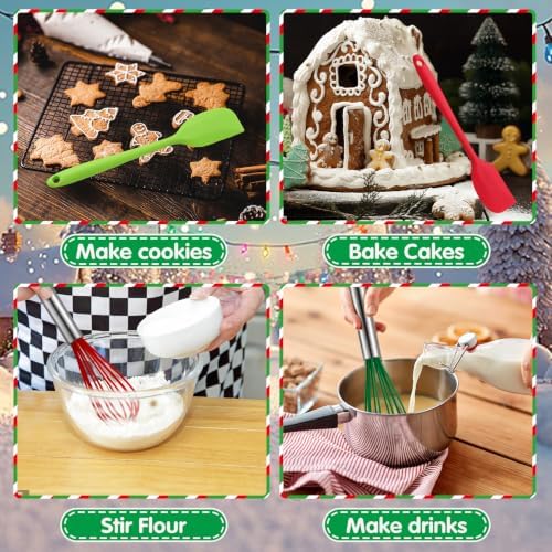 6 Sets Christmas Whisk Silicone Spatula Baking Supplies Gift Set With Card - Image 7