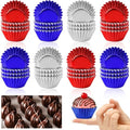 400pcs 4th of July Mini Foil Cupcake Liners Red Blue Silver by AUGSUN