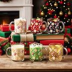 Maxcheck 6 Pack 12 oz Christmas Gingerbread Coffee Mugs Glass Cups Bulk - Image 2