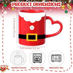 Set of 6 Christmas Coffee Mugs 10 OZ Ceramic Cups Santa Snowman - Image 3