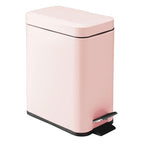 mDesign Small Modern 1.3 Gallon Rectangle Metal Lidded Step Trash Can, Compact - Image 9