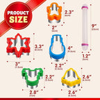 JOYIN 13PCS Christmas Cookie Cutters Set in Stainless Steel with a Rolling Pin for Xmas Holiday Party Baking Supplies, Gingerbread Men, Socks, Christmas Tree, Snowflake, Candy Cane for Baking - Image 6