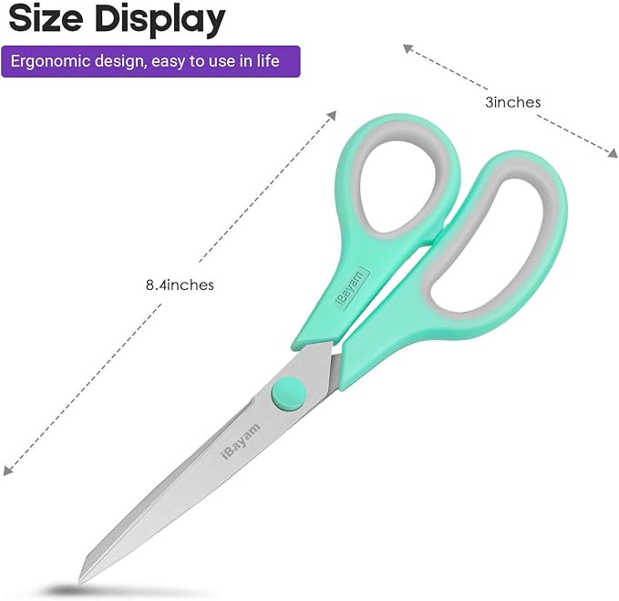 iBayam 8 '' Multipurpose Heavy Duty Scissors Bulk 24-Pack, 2.5mm Thickness - Image 2